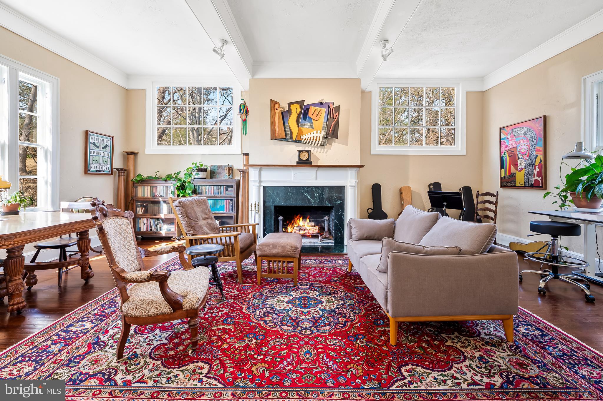 1605 Terrace Road Baltimore, MD 21209 - Photo 10 of 45 a living room with furniture and a fireplace
