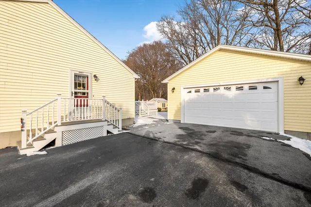 a view of backyard of house