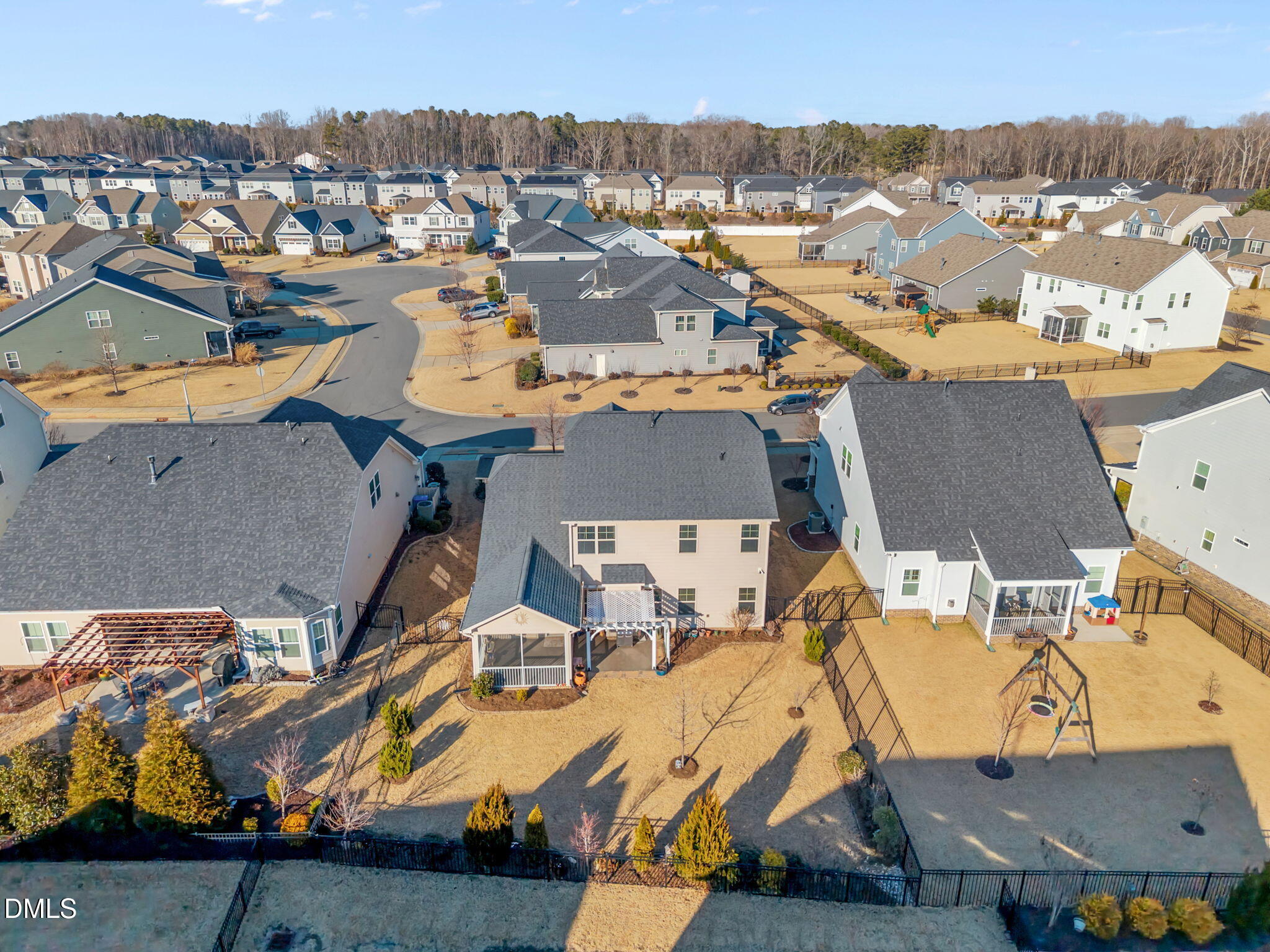 3528 Jones Lake Road Fuquay-Varina, NC 27526 - Photo 3 of 50 an aerial view of residential houses with outdoor space
