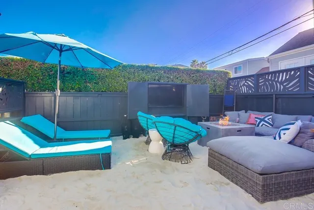 a outdoor living space with furniture