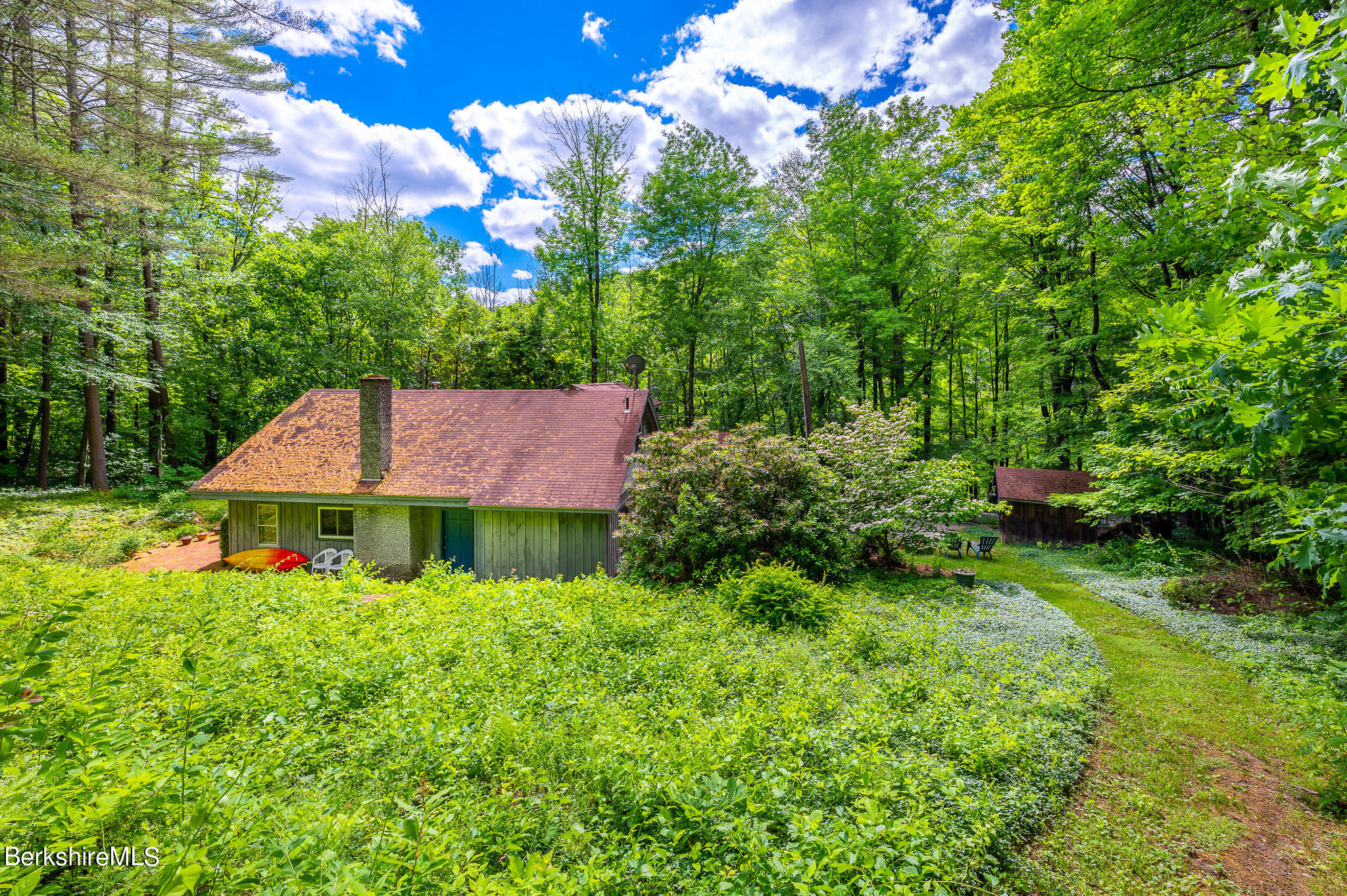 9 Pixley Hill Road West Stockbridge, MA 01236 - Photo 35 of 37 a view of a garden with plants and large trees