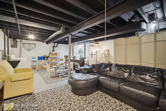 a living room with furniture and a couch
