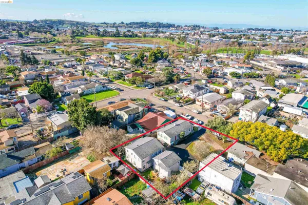 an aerial view of a city