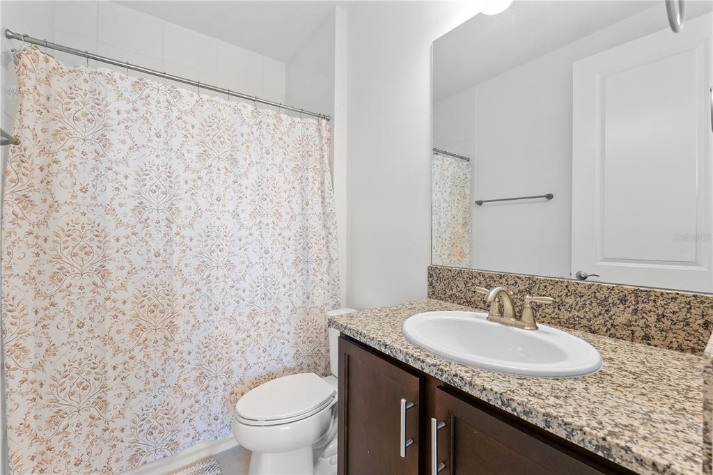 32558 Tree Of Life Avenue Wesley Chapel, FL 33543 - Photo 39 of 73 a bathroom with a granite countertop sink and a mirror