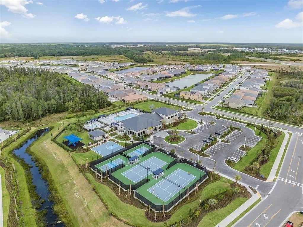32558 Tree Of Life Avenue Wesley Chapel, FL 33543 - Photo 64 of 73 an aerial view of residential houses with outdoor space