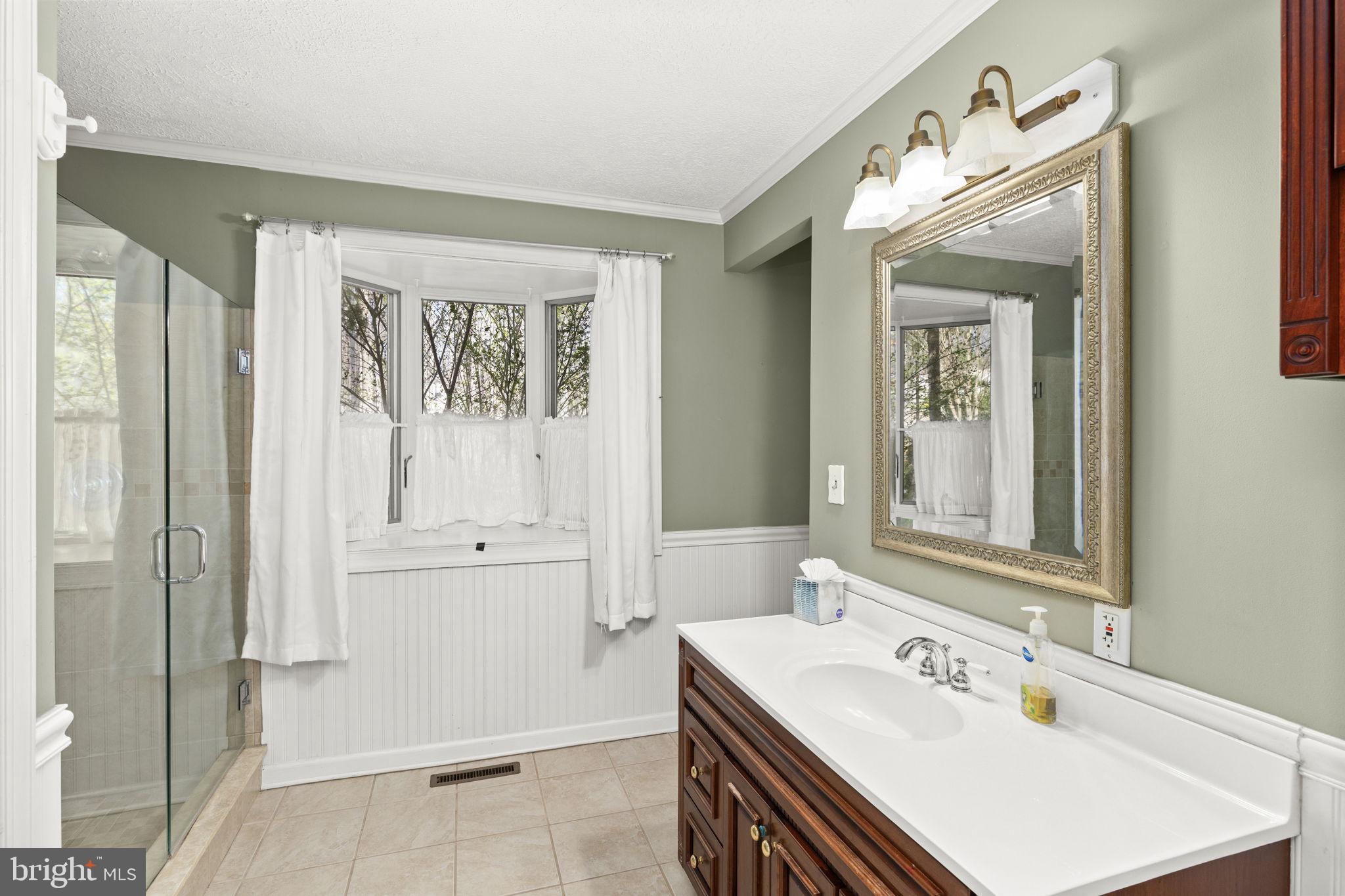 128 Harrison Circle Locust Grove, VA 22508 - Photo 13 of 65 a bathroom with a sink a mirror and a shower