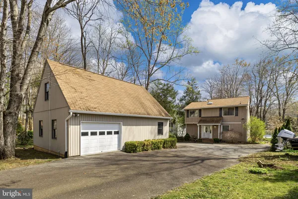 a view of a lake with a house