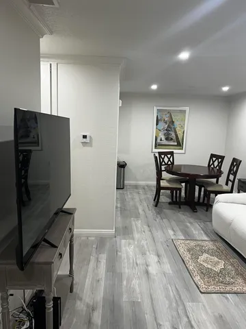 a workspace with furniture and window