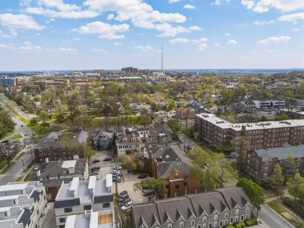 an aerial view of a city