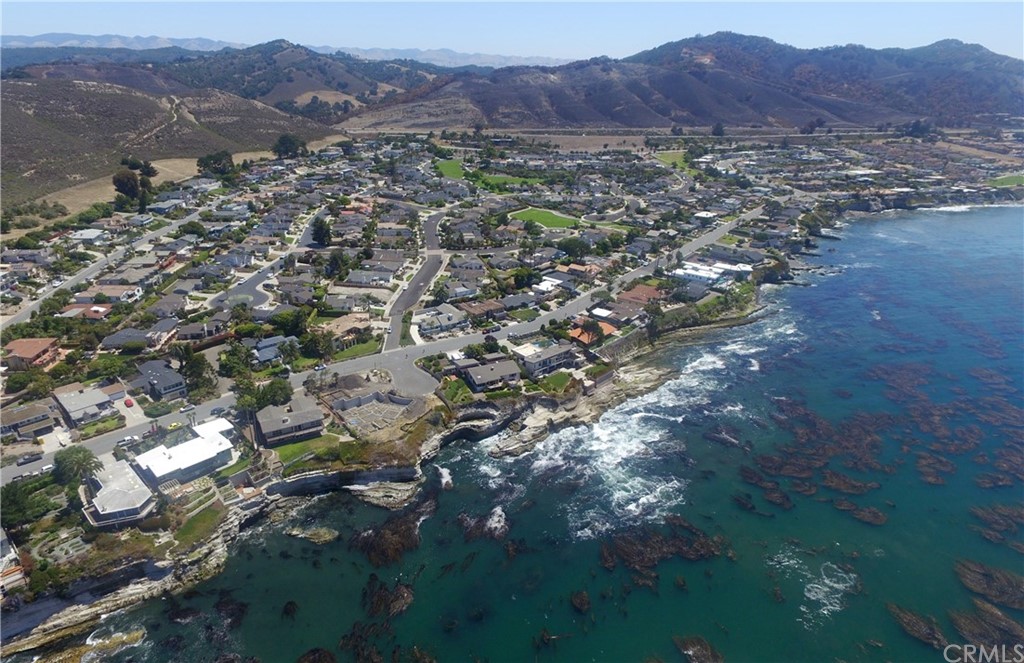 a view of a city with mountain