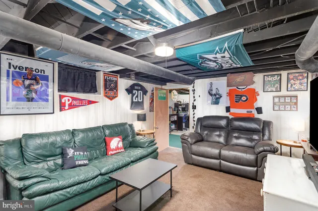 a living room with furniture and a couch