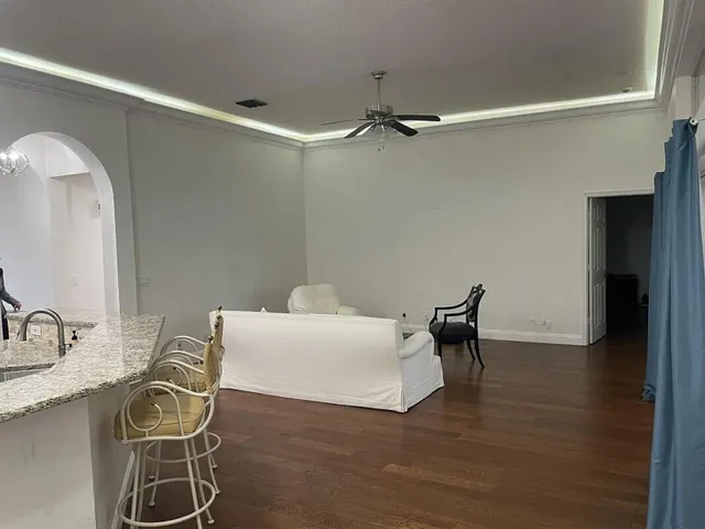 a room with a table and a chair