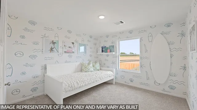 a living room with furniture and a dresser