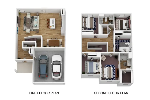 a childrens park with lots of swings and slides