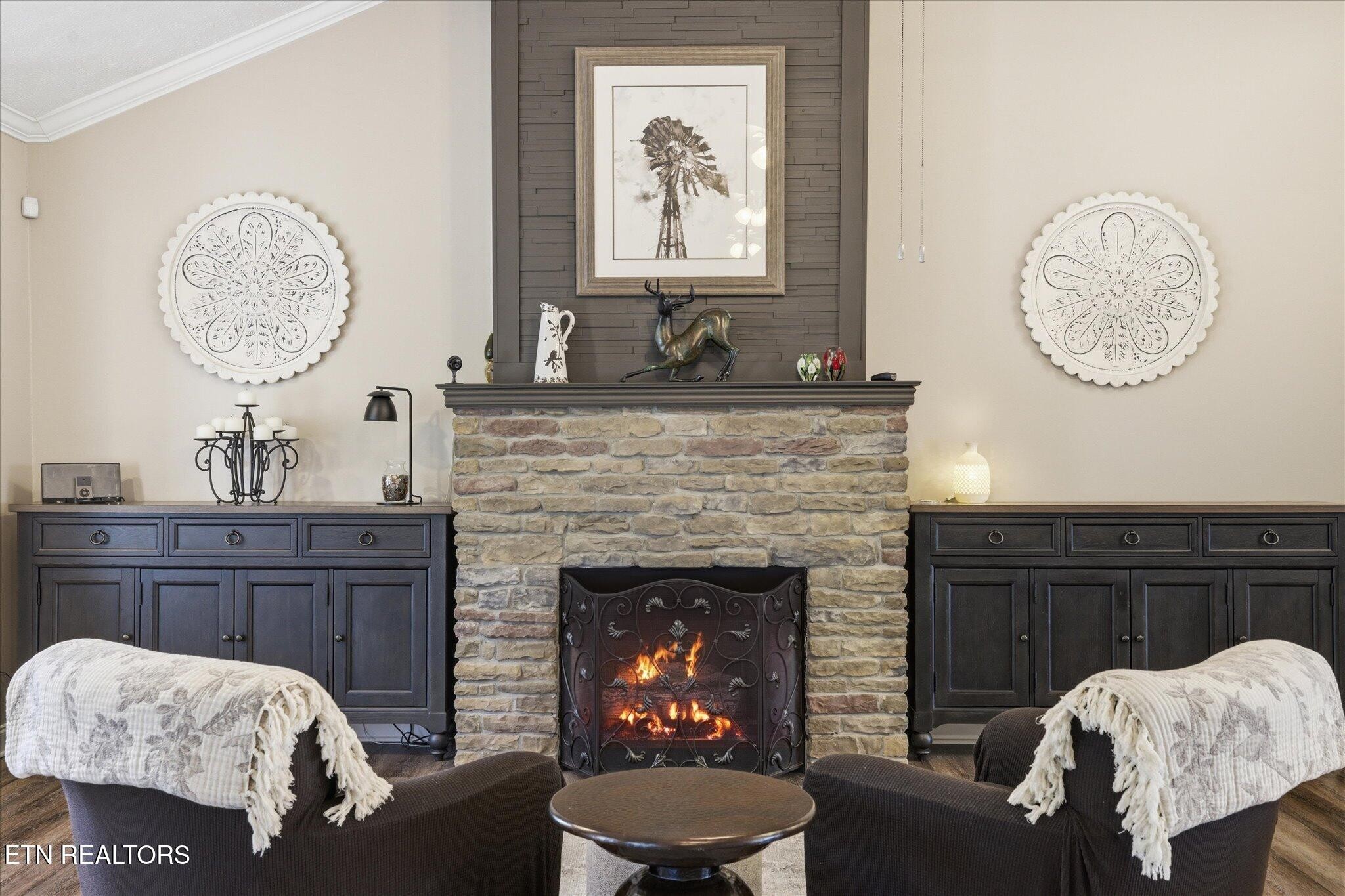 1330 Rippling Waters Circle Sevierville, TN 37876 - Photo 18 of 53 a living room with furniture and a fireplace