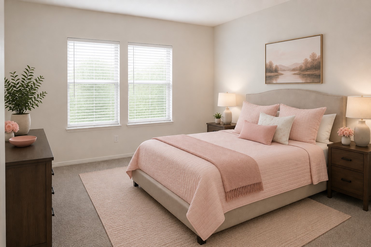 828 Mallow Road Leander, TX 78641 - Photo 10 of 14 Natural light filters into this serene bedroom, highlighting the plush carpeting.