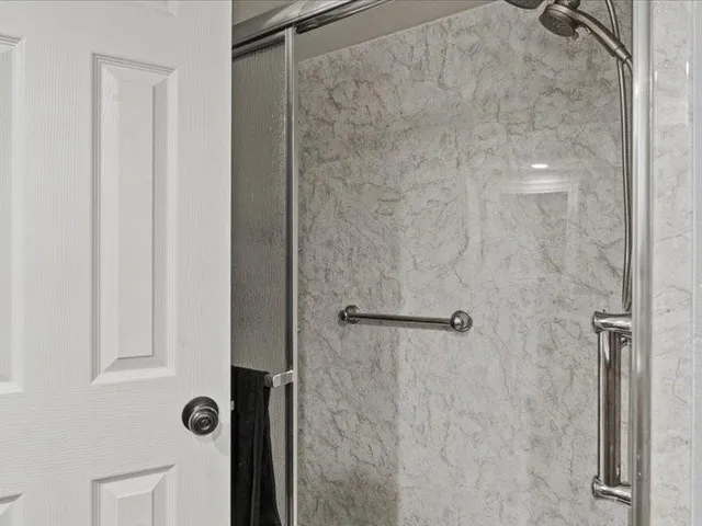 a bathroom with a shower