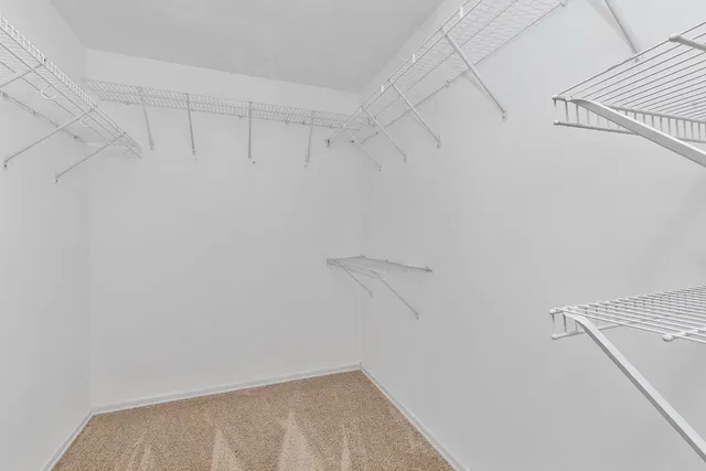 a view of a room with racks on the wall