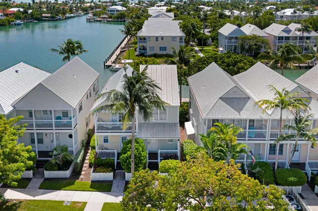 an aerial view of a house with a garden and plants