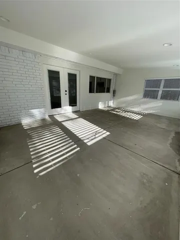 a view of an ocean & kitchen