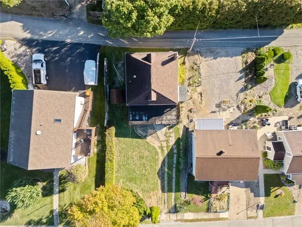 front view of a house with a street