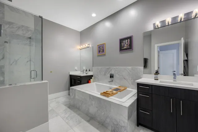 a view of a bathroom sink and mirror