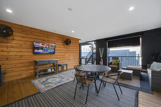 a outdoor space with furniture