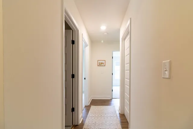 a view of a hallway with a elevator
