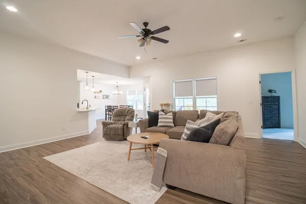 a living room with furniture