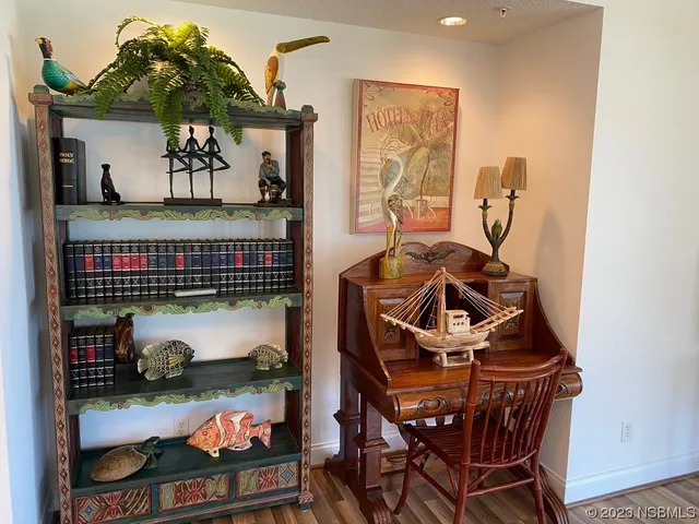 a view of swimming pool from a balcony