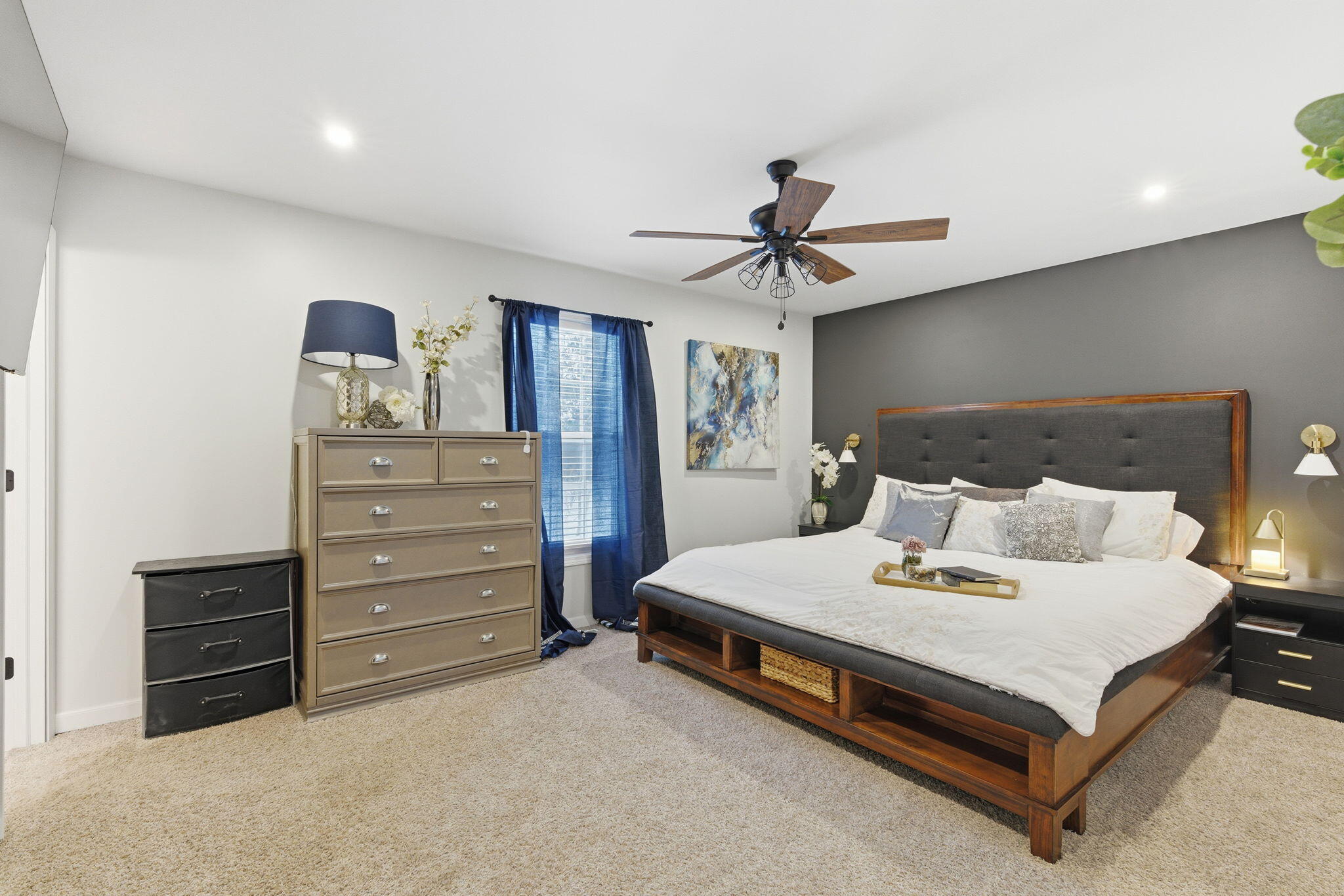 2726 North Goldring Road La Porte, IN 46350 - Photo 11 of 34 a bedroom with a bed and a ceiling fan