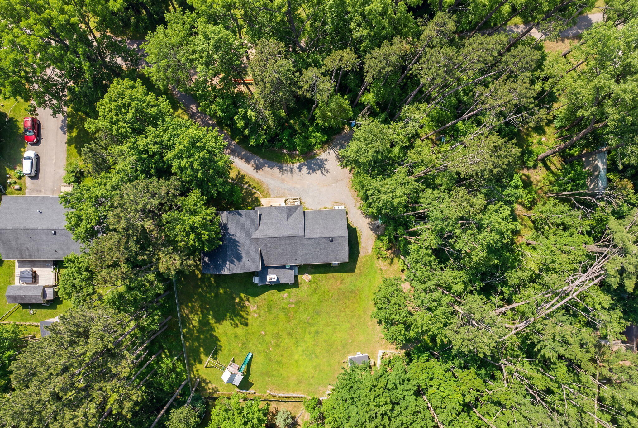 2726 North Goldring Road La Porte, IN 46350 - Photo 2 of 34 an aerial view of a house with swimming pool and garden