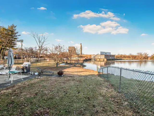 a view of a lake with houses