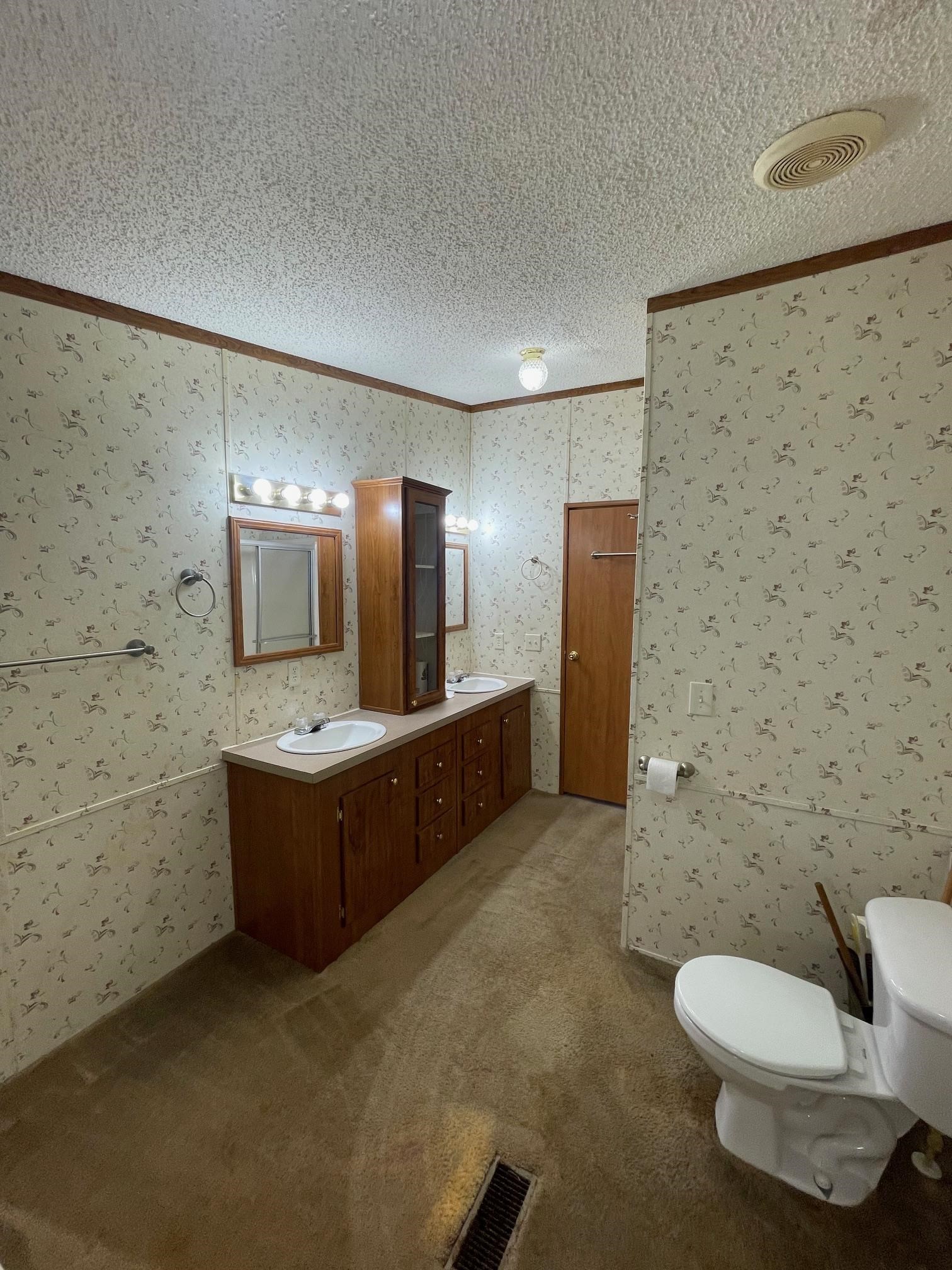 9597 Deadfall Road Brighton, TN 38011 - Photo 9 of 22 a bathroom with a double vanity sink toilet and mirror