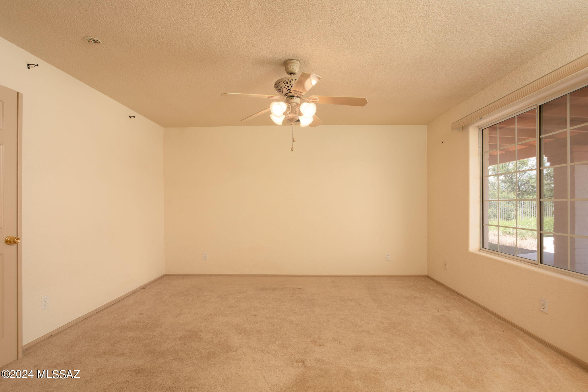 1783 Palestina Court Rio Rico, AZ 85648 - Photo 23 of 33 an empty room with a window and a chandelier fan