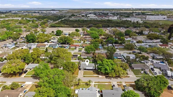 an aerial view of residential building with outdoor space