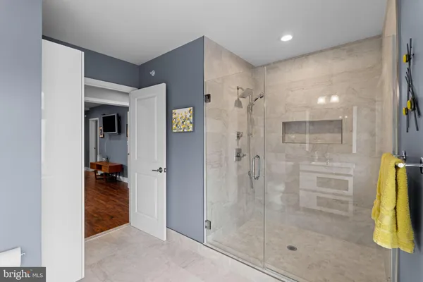 a bathroom with a shower