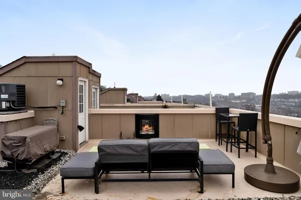 a terrace view with sitting space and garden view