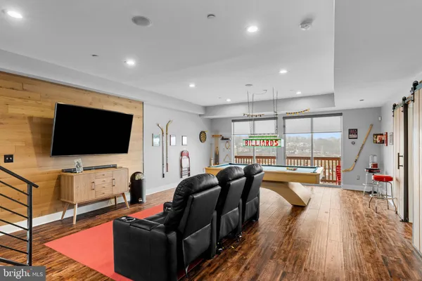 a living room with furniture