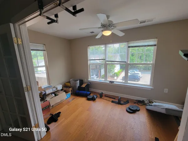 a room with furniture and windows