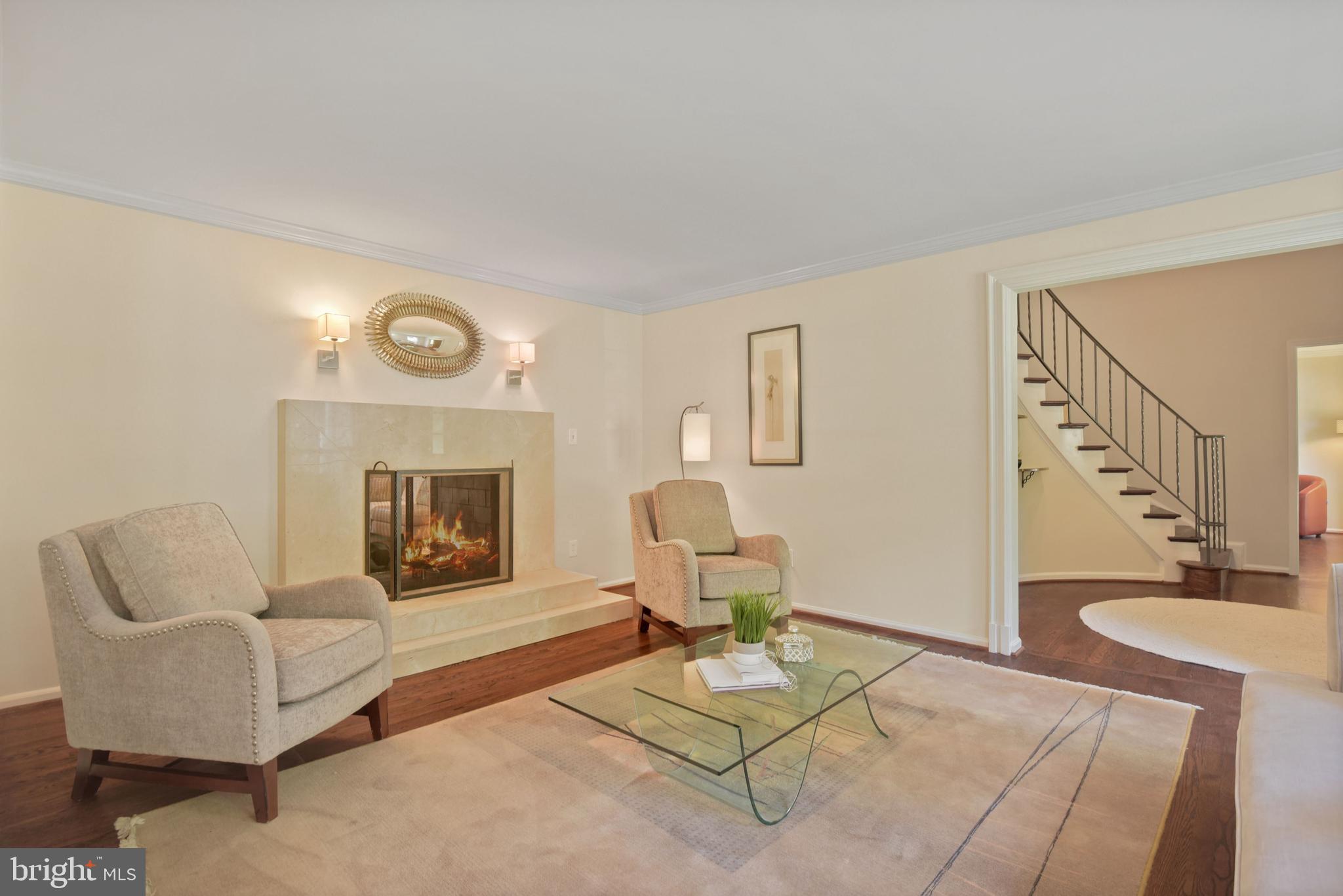 902 Ridge Drive McLean, VA 22101 - Photo 5 of 41 Formal Living Room with Elegant Fireplace