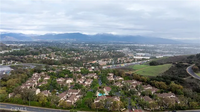 a view of a city and mountains