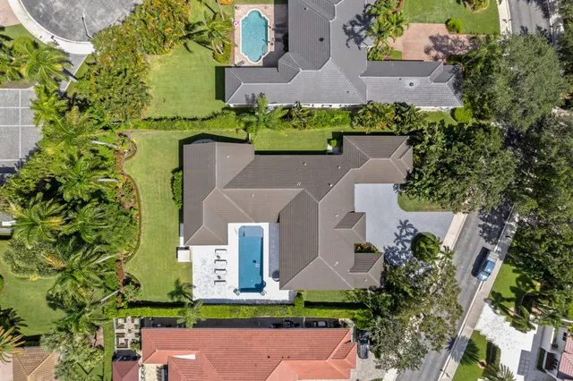 an aerial view of a house