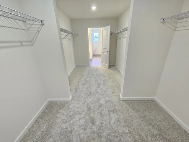a view of hallway with walk in closet
