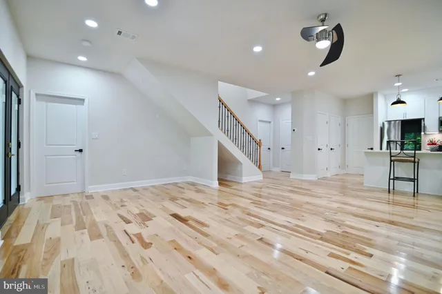 a bathroom with a shower and a toilet