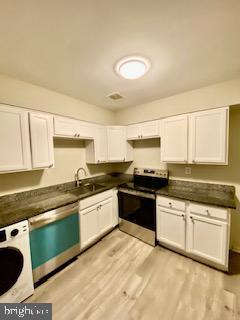 4256 Buckman Road, Unit 27 Alexandria, VA 22309 - Photo 17 of 30 a kitchen with stainless steel appliances granite countertop a stove a sink and a microwave