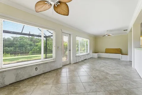 a view of a kitchen and a window