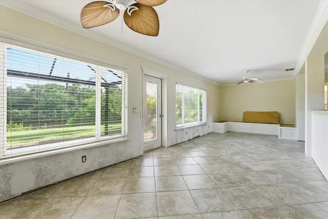 a view of a kitchen and a window