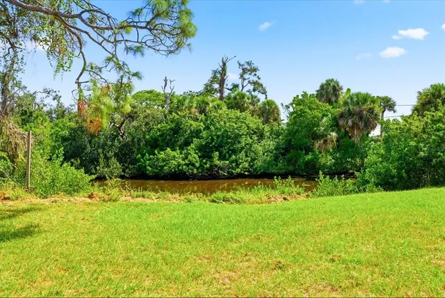 a front view of a house with yard and green space