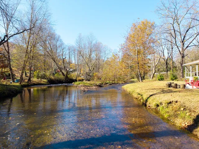 a view of a lake with houses